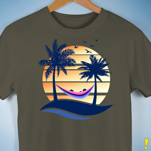 Omnisexual Pride Hammock Summer Beach Sunset Premium Unisex T-Shirt